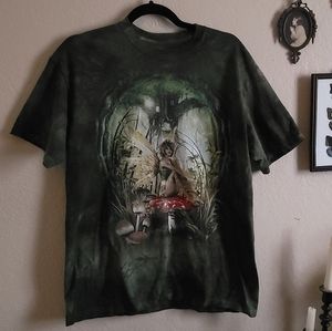 Vintage Green Tie Dye Fairy T Shirt Fairycore